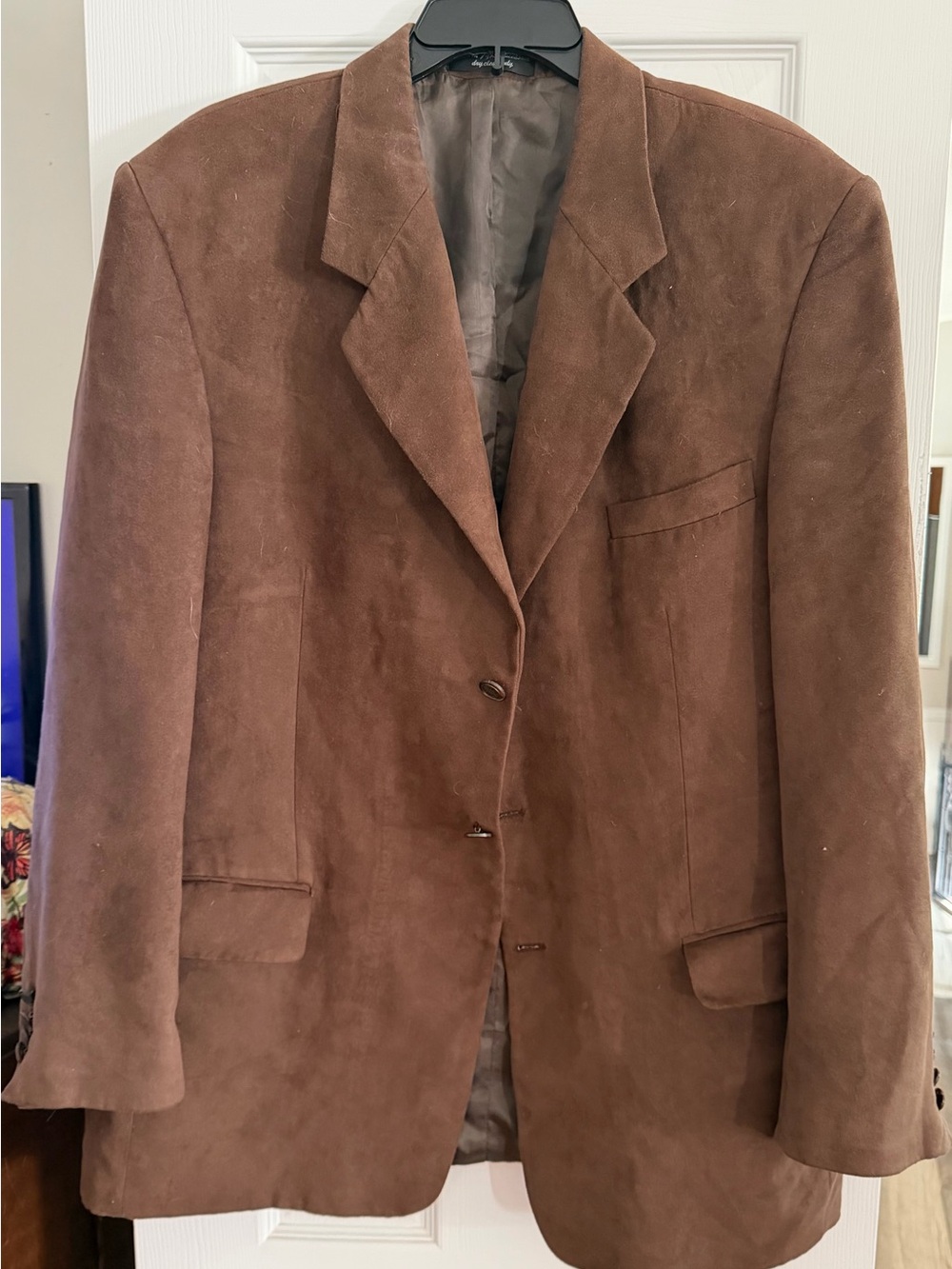 Brown Men's Suede Blazer - Classic Single-Breast Jacket